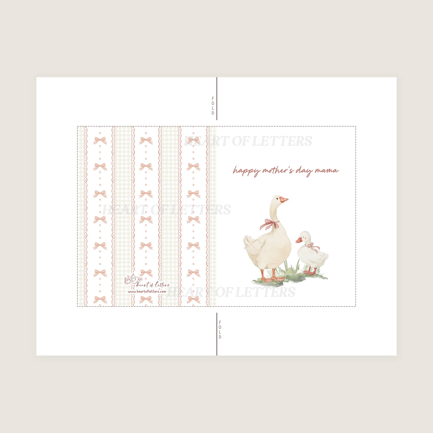 Happy Mother's Day Mama — Printable A2 Card | Watercolor Goose Design