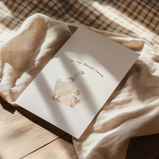 To My Dearest Mama — Printable Mother's Day Card | Watercolor Goose Design