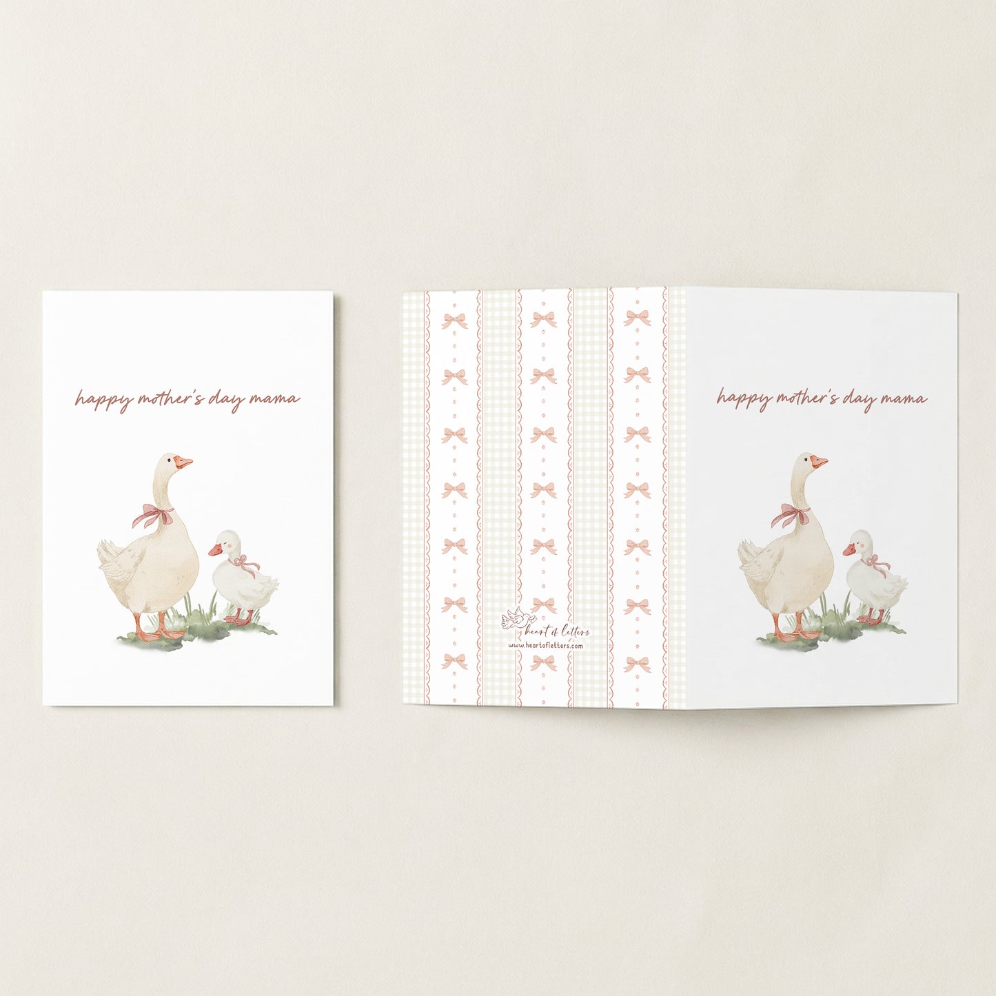 Happy Mother's Day Mama — Printable A2 Card | Watercolor Goose Design