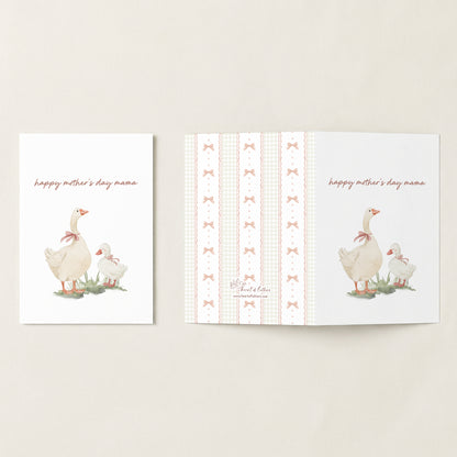 Happy Mother's Day Mama — Printable A2 Card | Watercolor Goose Design
