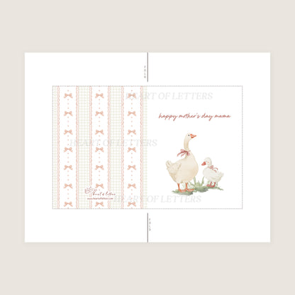Happy Mother's Day Mama — Printable A2 Card | Watercolor Goose Design