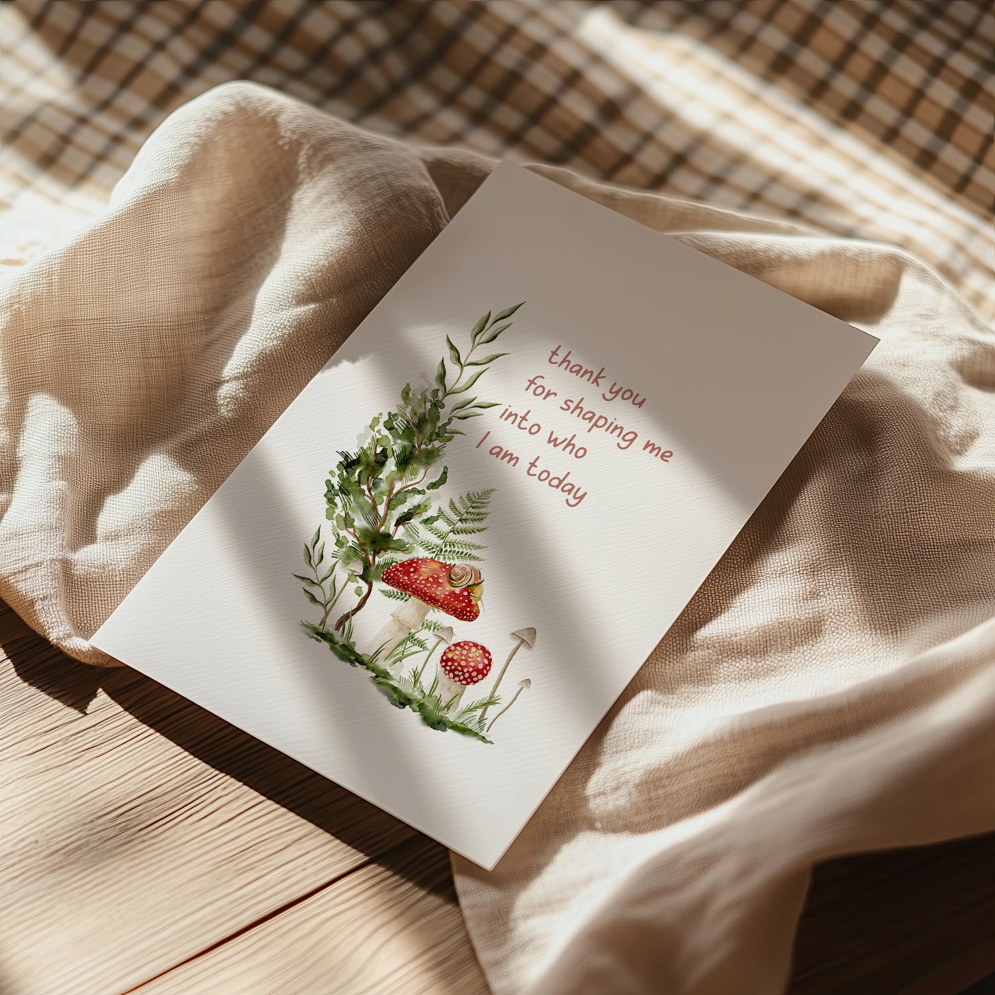 Thank You for Shaping Me - Printable Mother's Day Card | Watercolor Mushroom Design