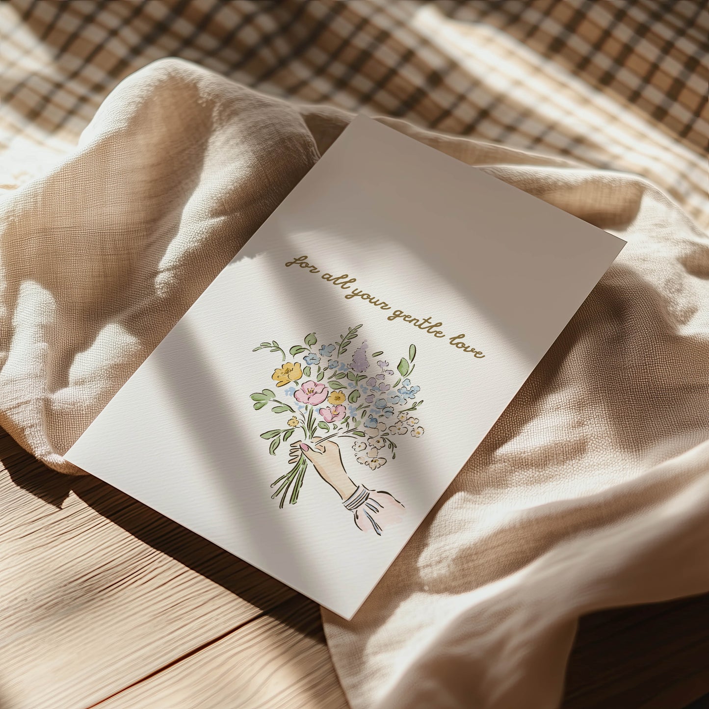 For All Your Gentle Love — Printable Mother's Day Card | Floral Bouquet Design