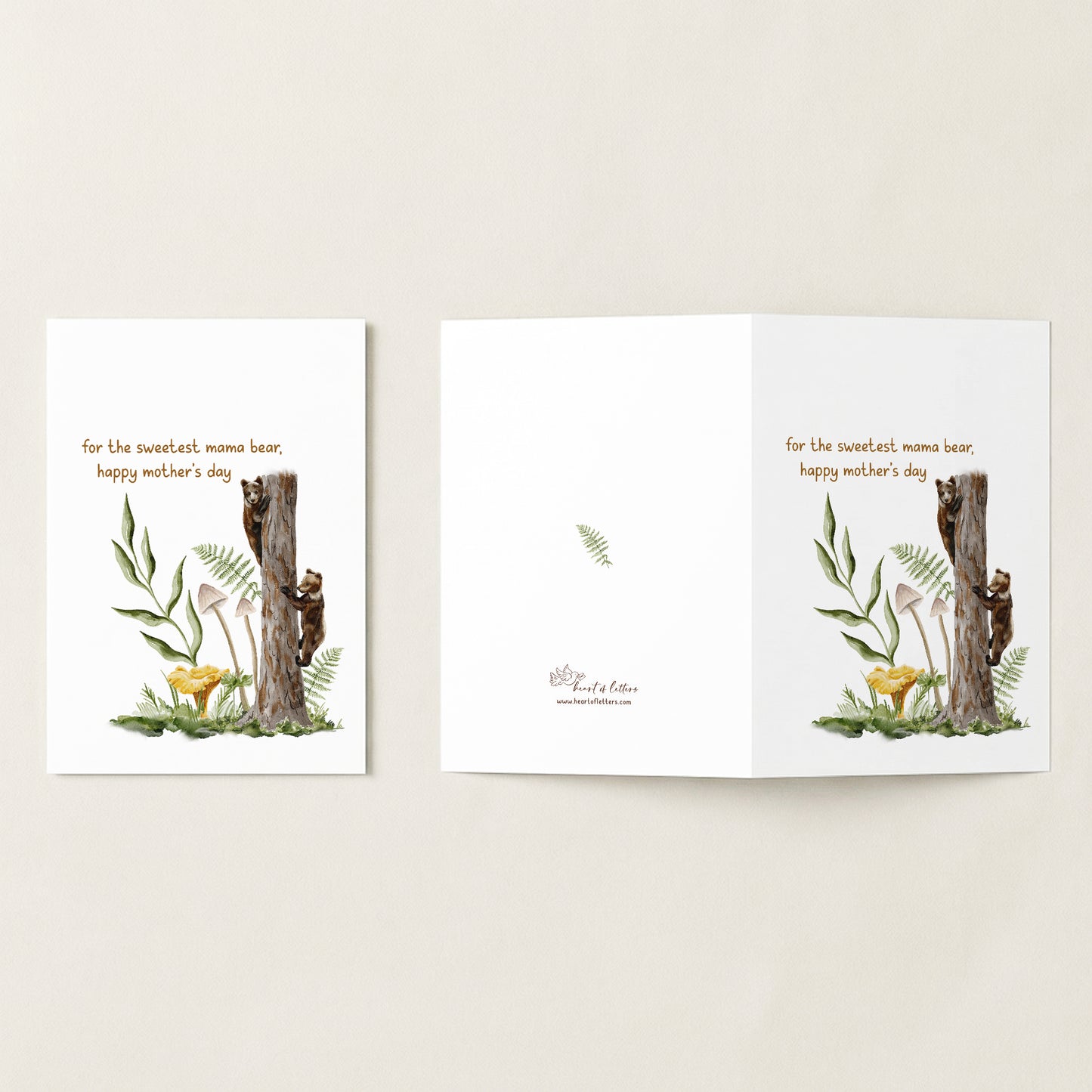 For the Sweetest Mama Bear — Printable Mother's Day Card | Watercolor Wildlife Design