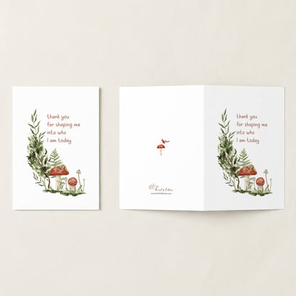 Thank You for Shaping Me - Printable Mother's Day Card | Watercolor Mushroom Design
