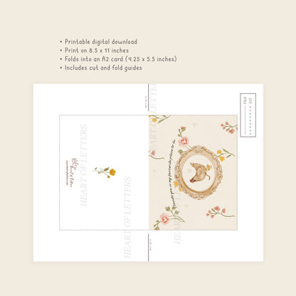 Beside You Is My Favourite Place — Printable Mother's Day Card | Vintage Cottage Hen Design